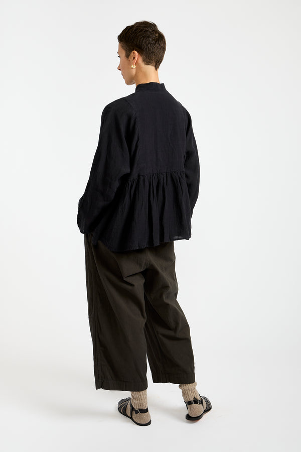 Linen Cashecoeur Jacket in Navy Black