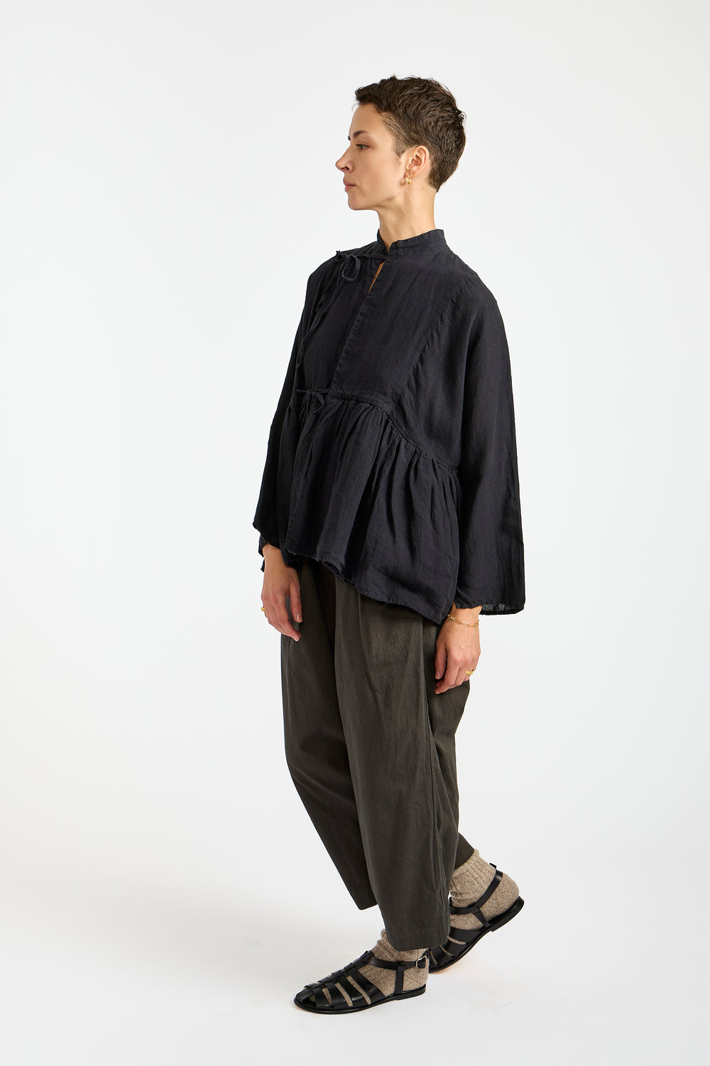 Linen Cashecoeur Jacket in Navy Black