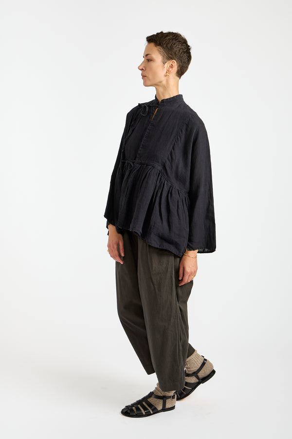 Linen Cashecoeur Jacket in Navy Black