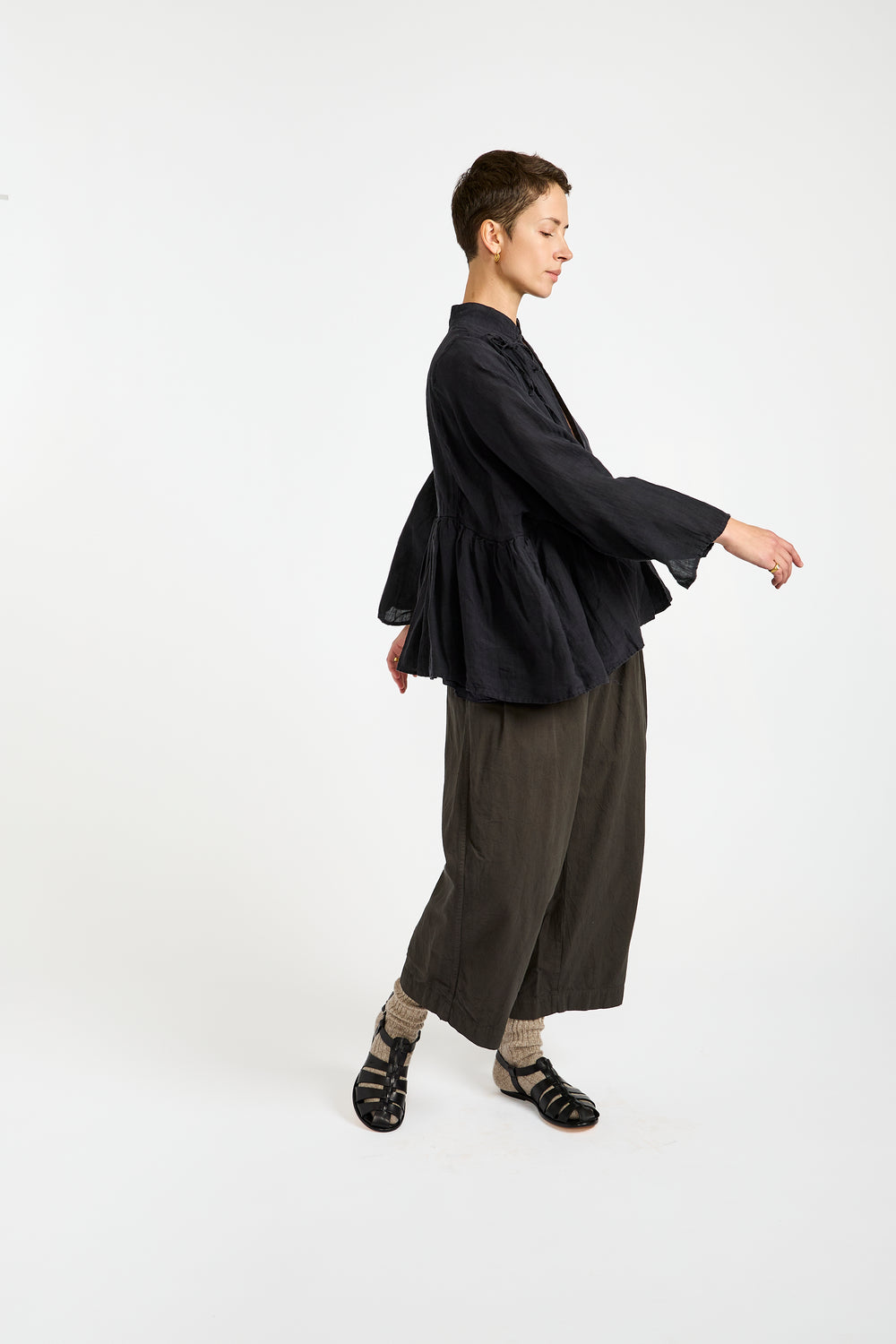 Linen Cashecoeur Jacket in Navy Black