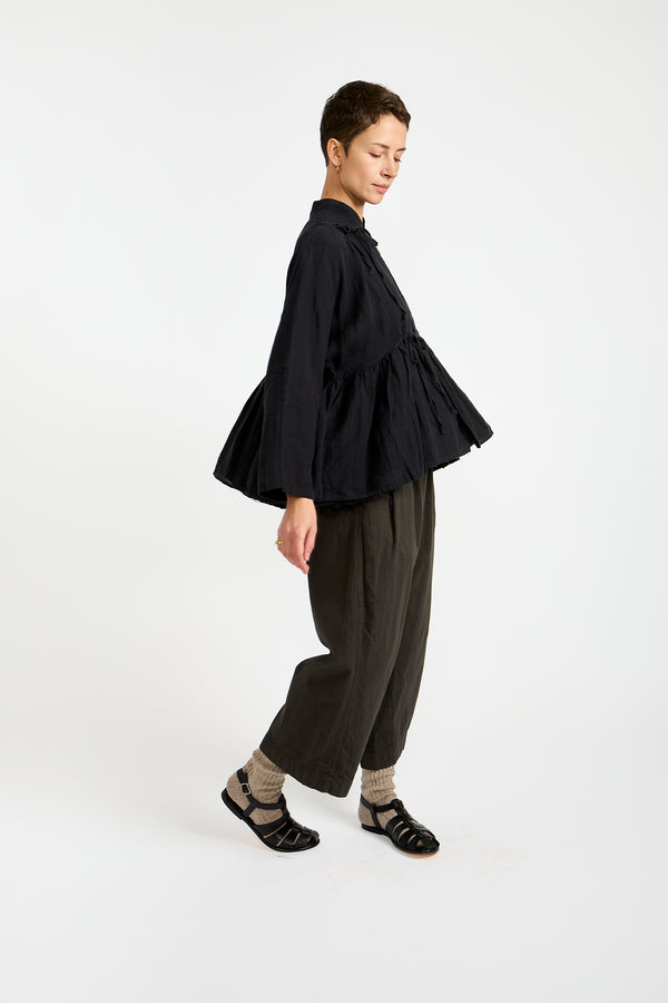 Linen Cashecoeur Jacket in Navy Black