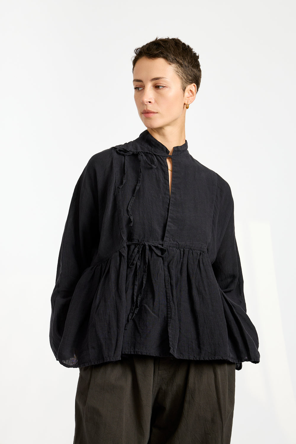 Linen Cashecoeur Jacket in Navy Black