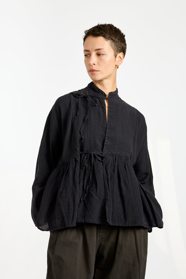 Linen Cashecoeur Jacket in Navy Black