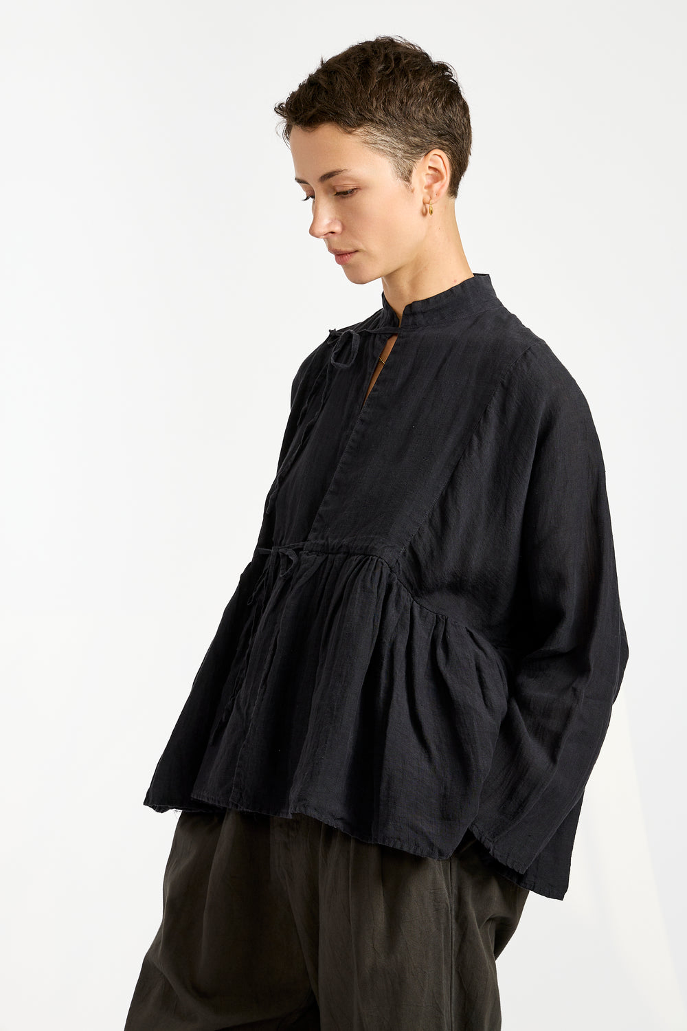 Linen Cashecoeur Jacket in Navy Black