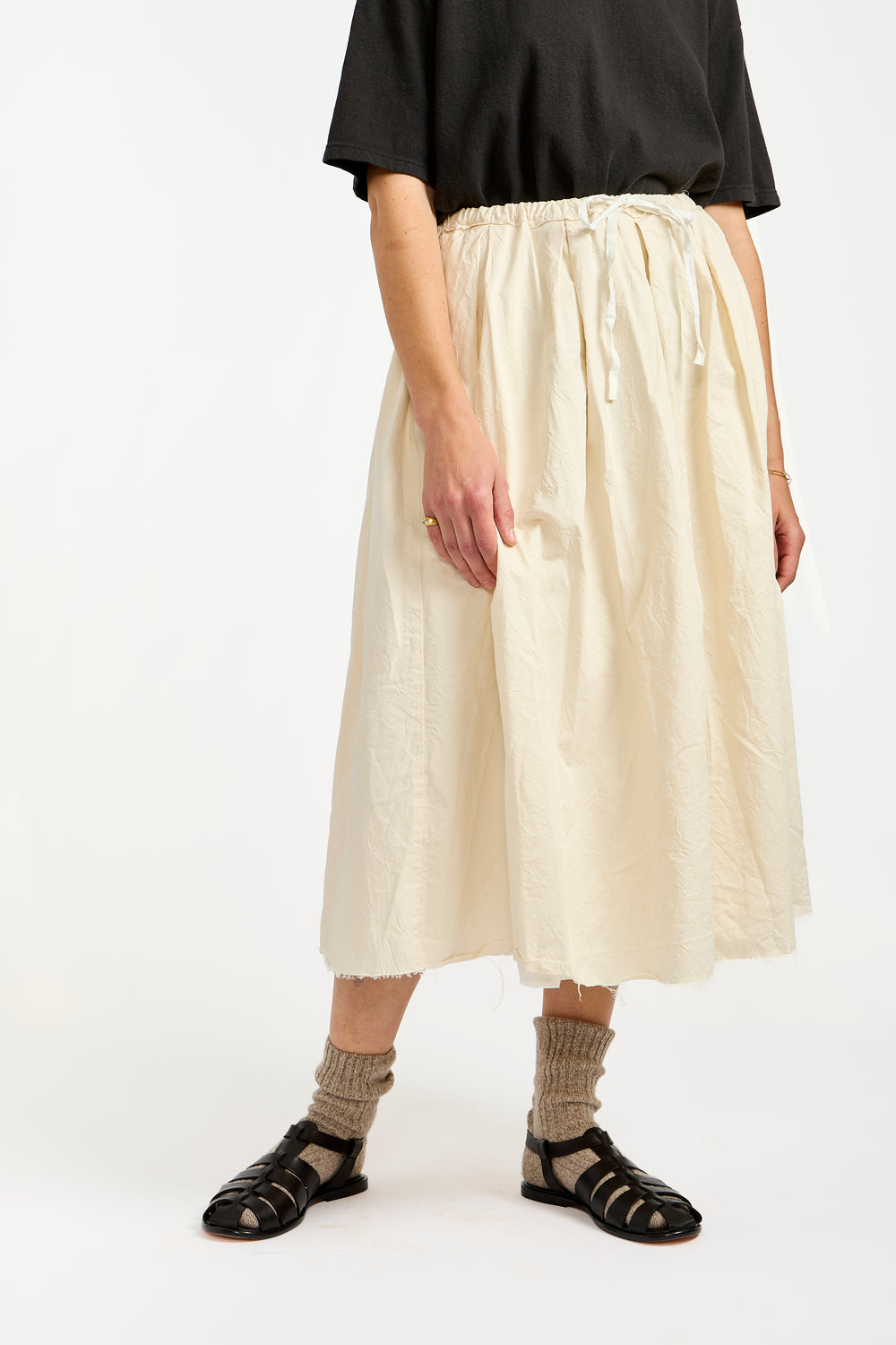Linen Reversible Skirt in White