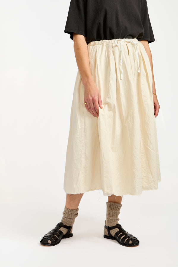 Linen Reversible Skirt in White