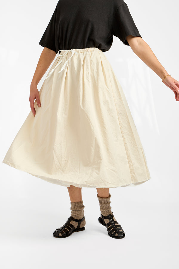 Linen Reversible Skirt in White