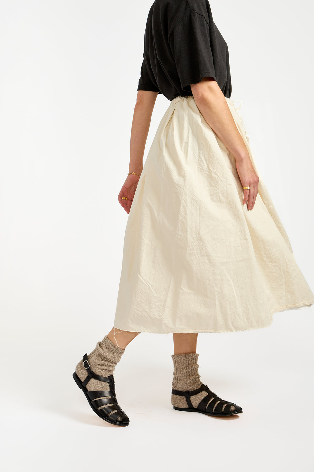 Linen Reversible Skirt in White