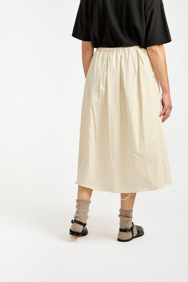 Linen Reversible Skirt in White