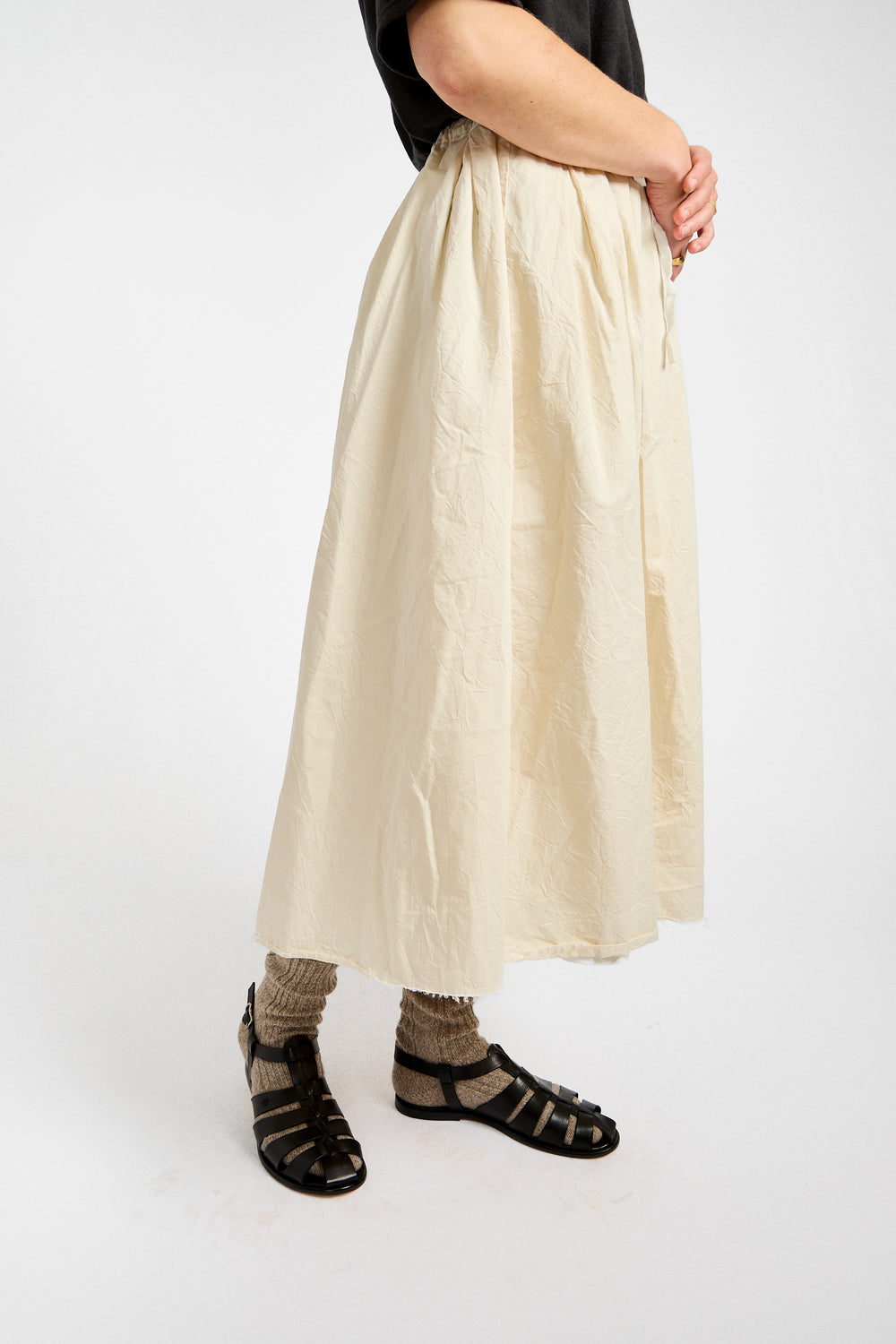 Linen Reversible Skirt in White
