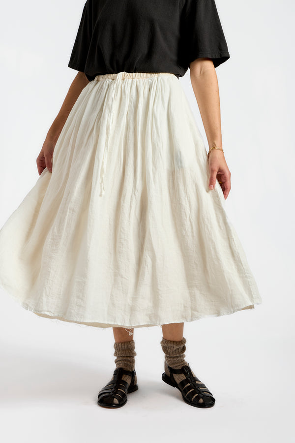 Linen Reversible Skirt in White