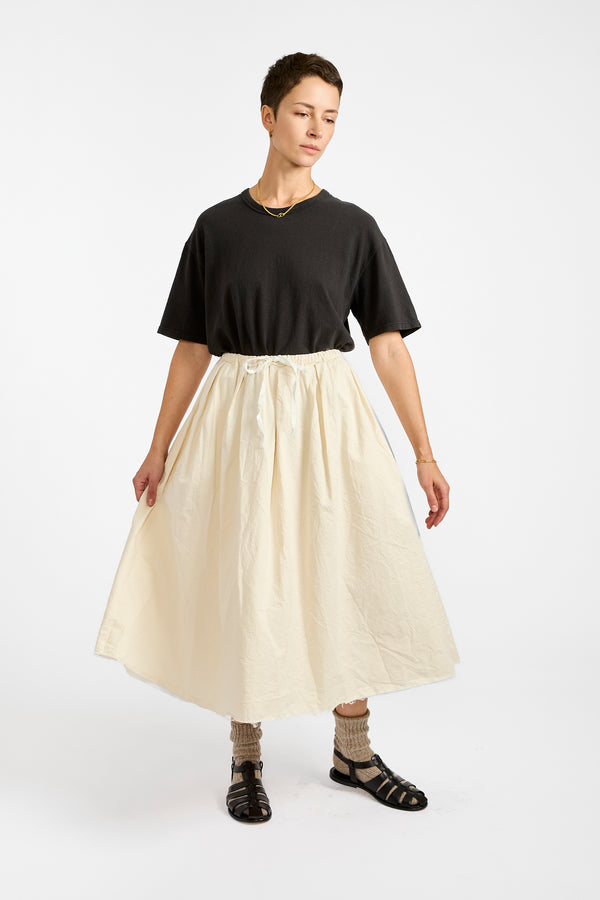 Linen Reversible Skirt in White