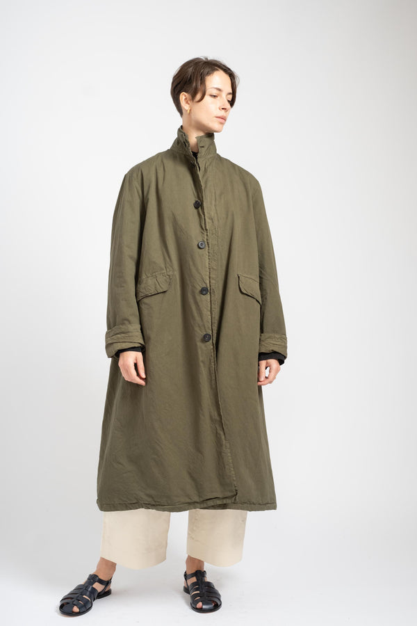 Long Garment Dye Coat in Khaki