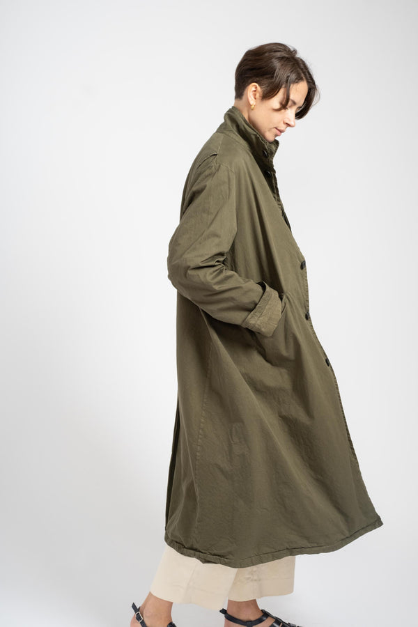 Long Garment Dye Coat in Khaki