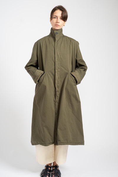 Long Garment Dye Coat in Khaki