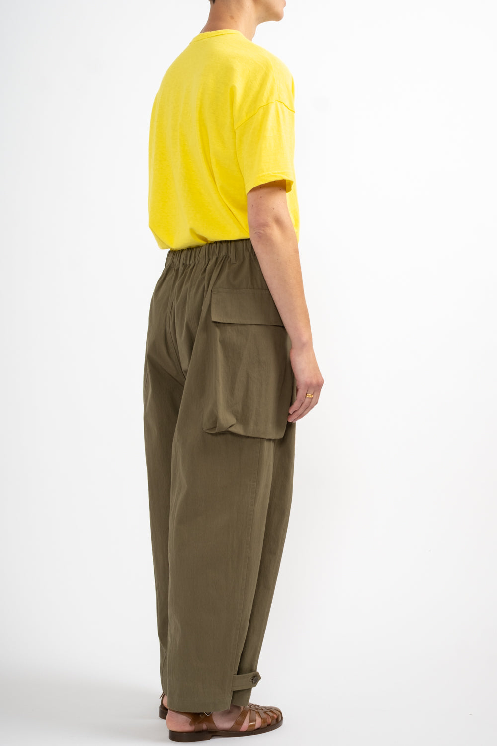 Peach Skin Cargo Pant in Khaki