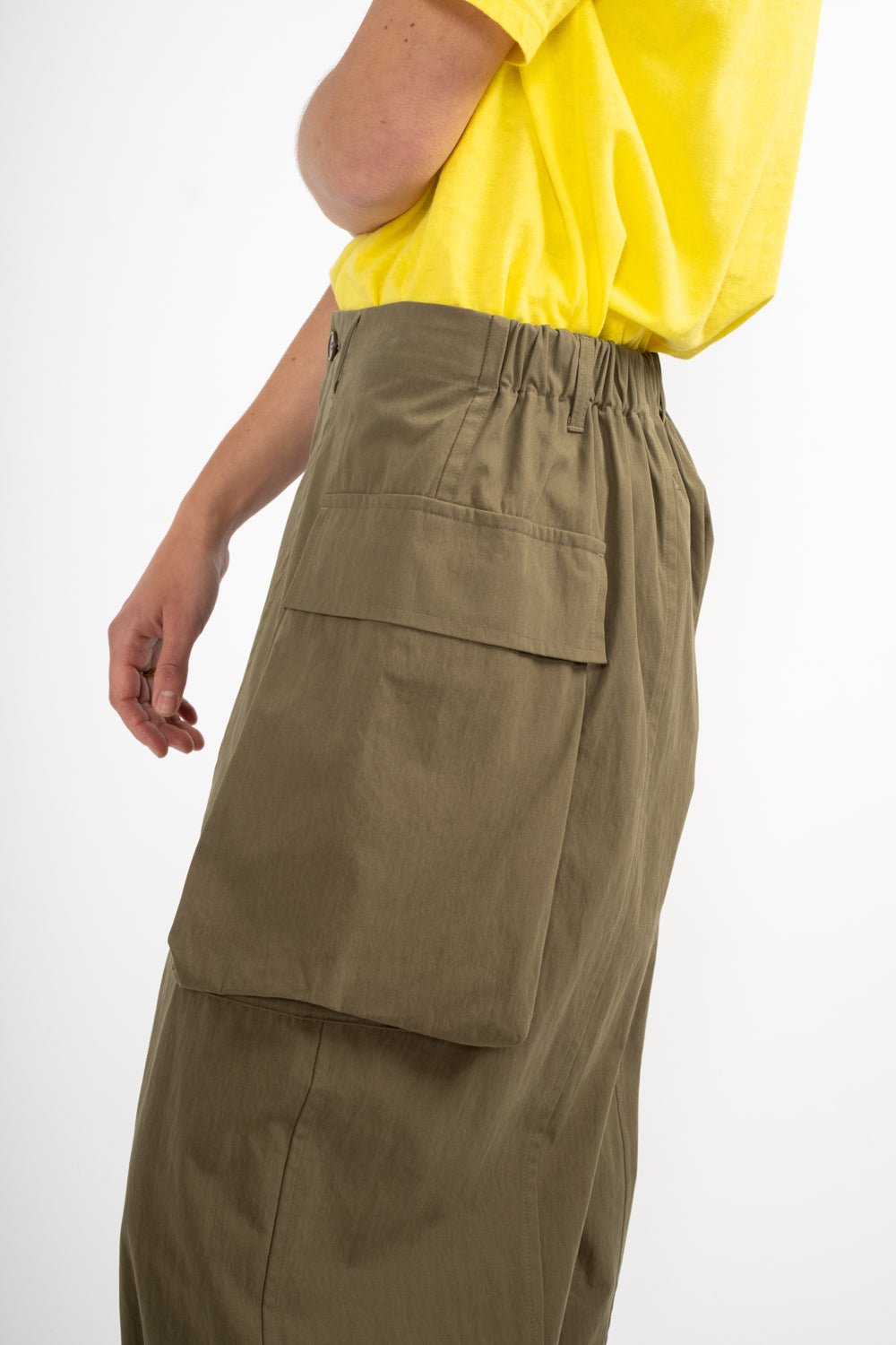 Peach Skin Cargo Pant in Khaki