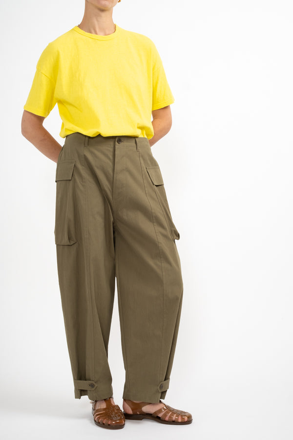 Peach Skin Cargo Pant in Khaki