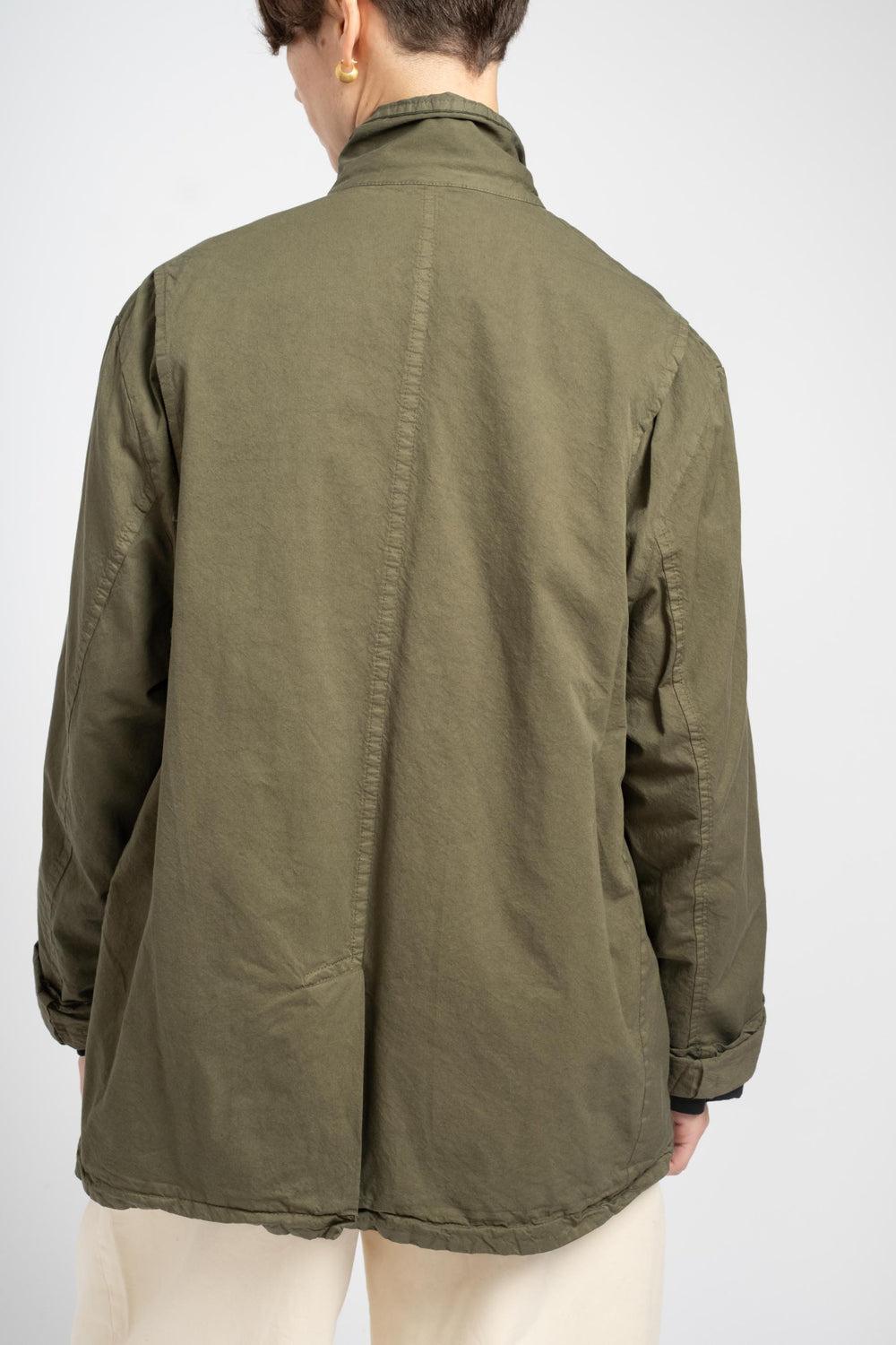 Short Garment Dye Coat in Khaki