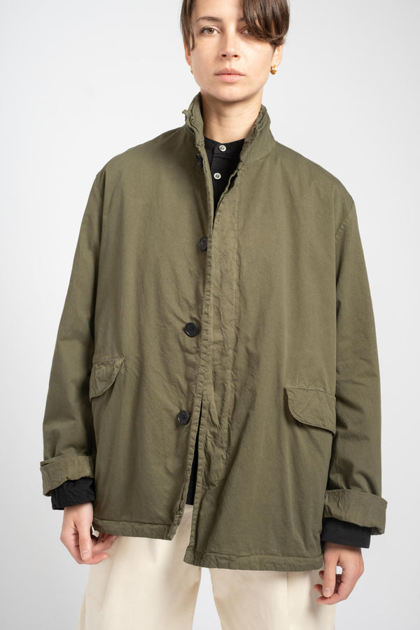 Short Garment Dye Coat in Khaki