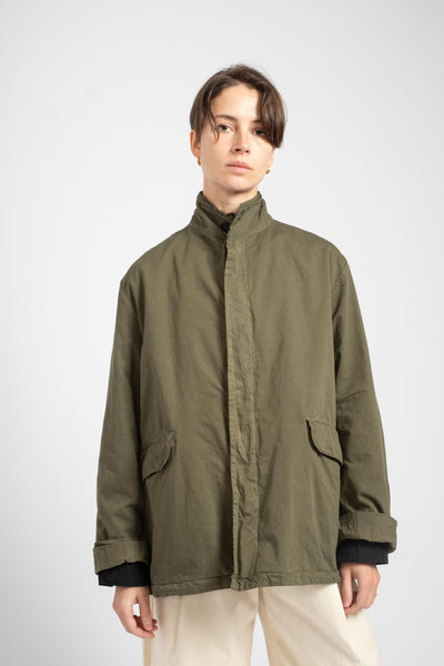 Short Garment Dye Coat in Khaki