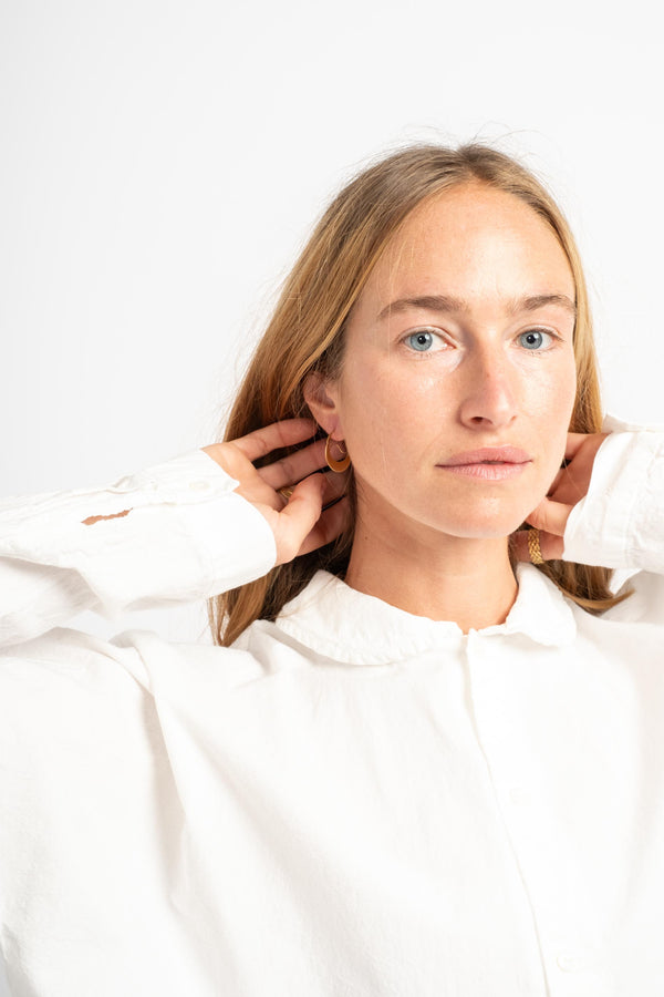 Round Collar Shirt in White