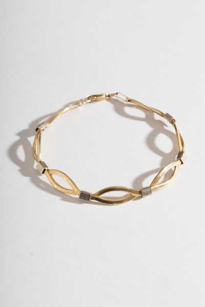 14K Bi-Color Gold Twist Bracelet