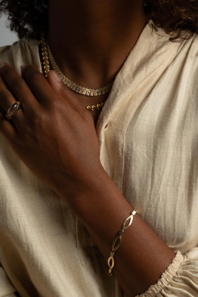 14K Bi-Color Gold Twist Bracelet