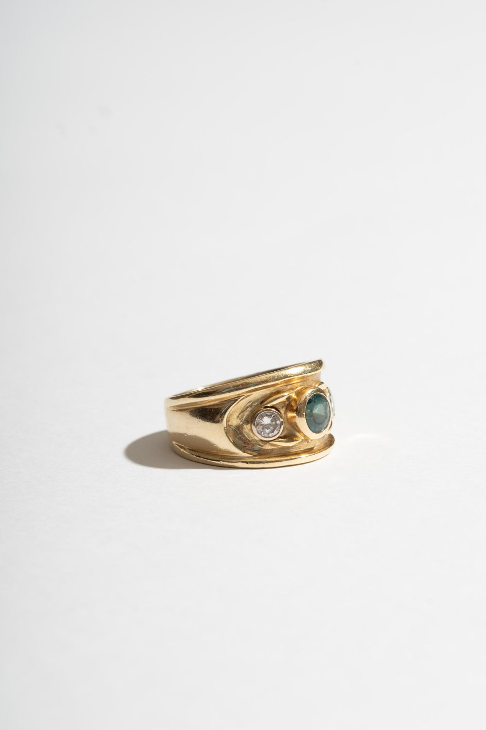 14K Blue Topaz Diamond ring