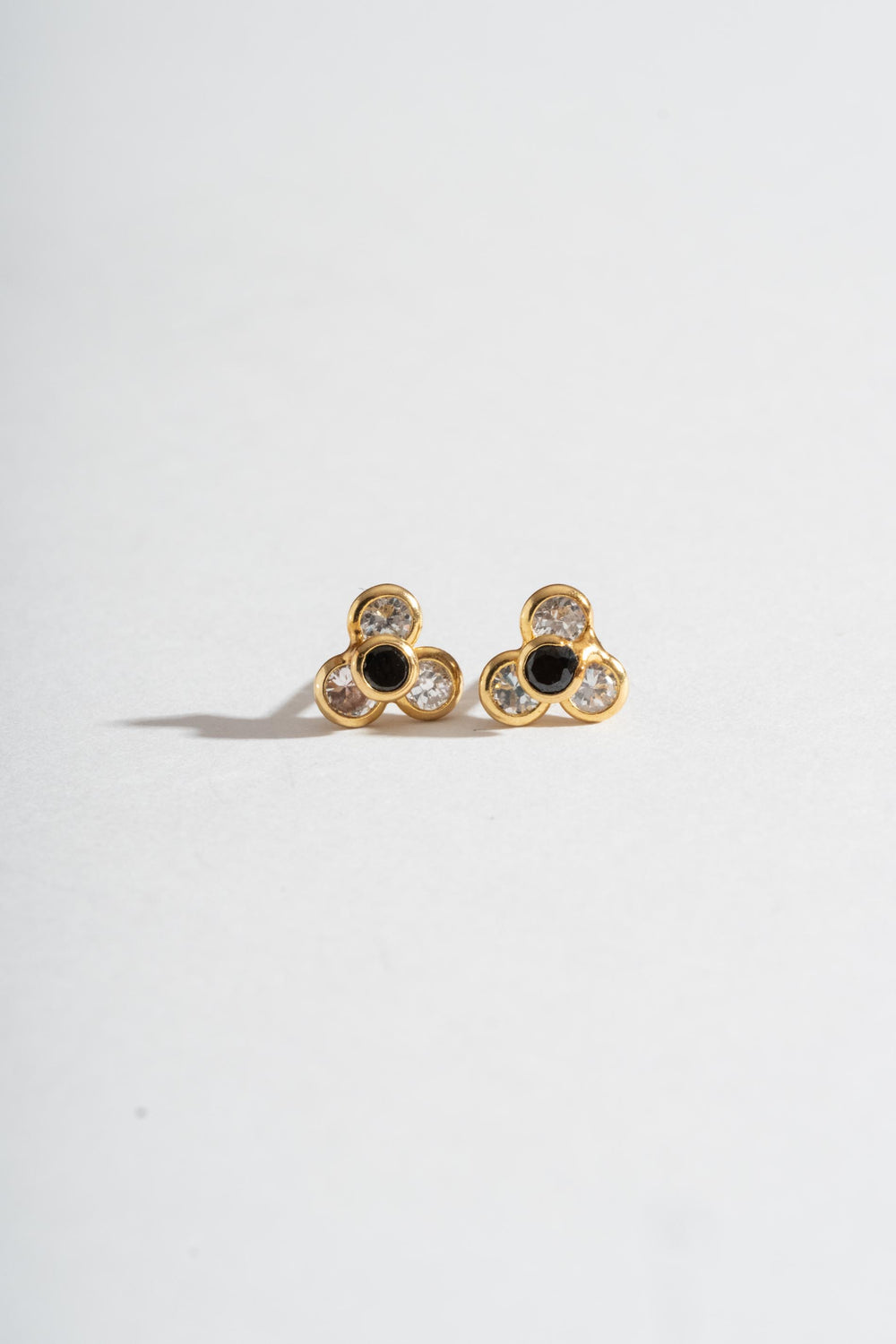 14K Diamond and Sapphire Rosette Studs