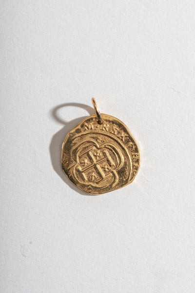 14K Greek Coin Pendant