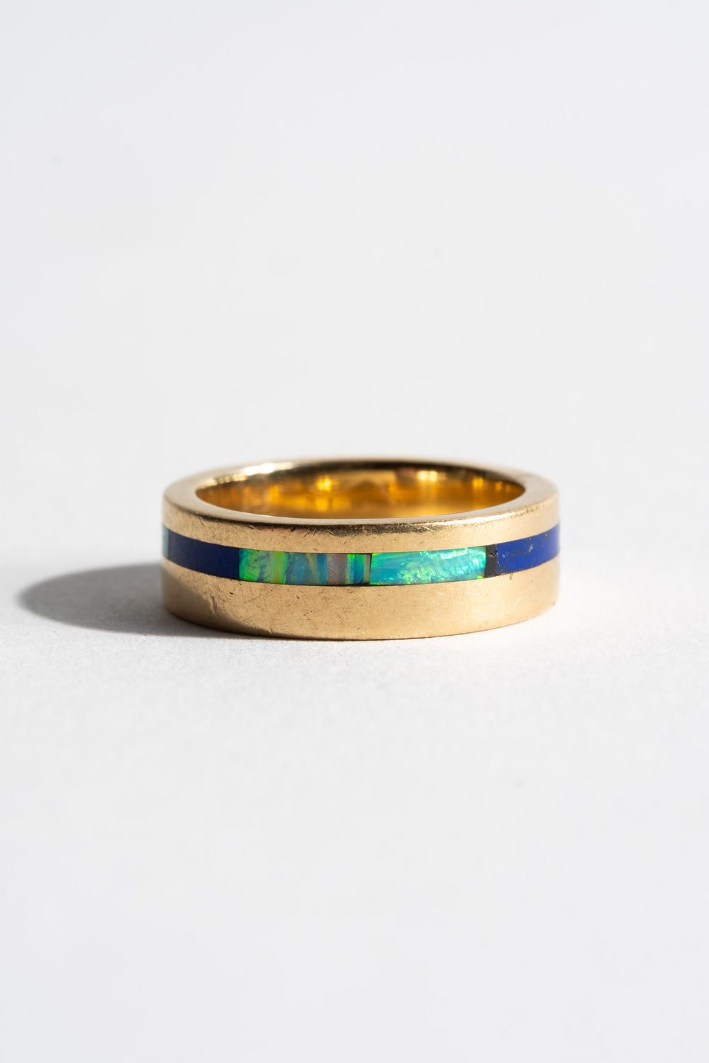 14K Lapis and Opal Inlay Band