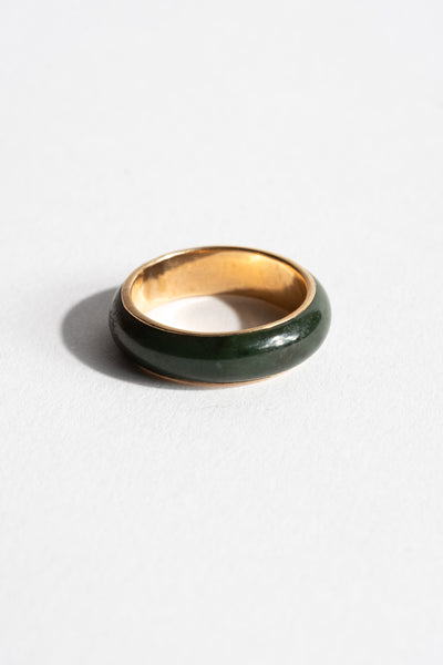 14K Lined Jade Band