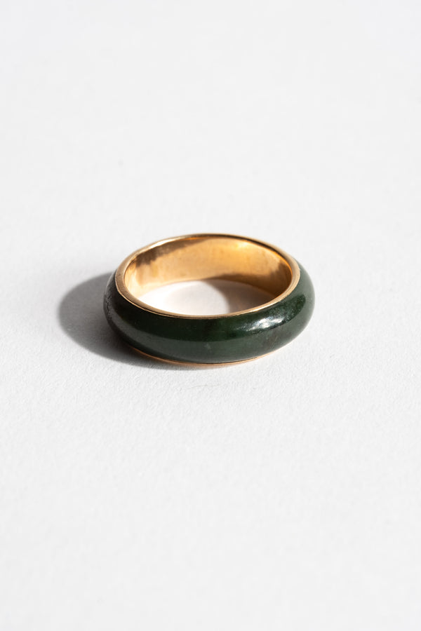 14K Lined Jade Band