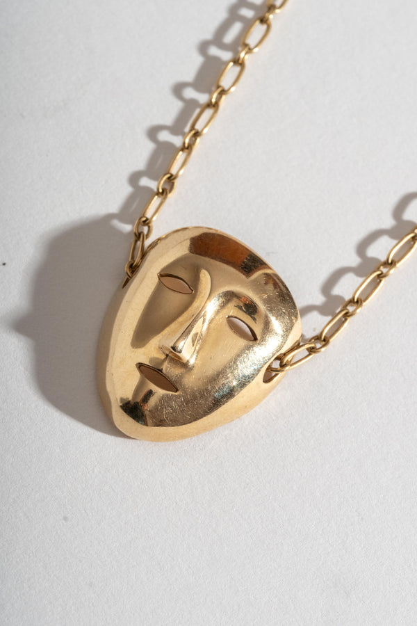 14K Mask Pendant