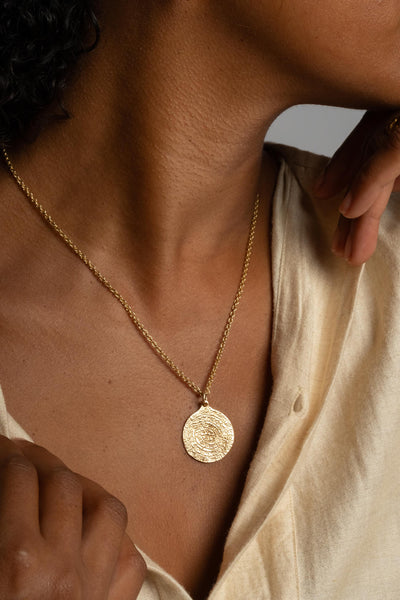 14K Minoan Phaistos Disk Pendant