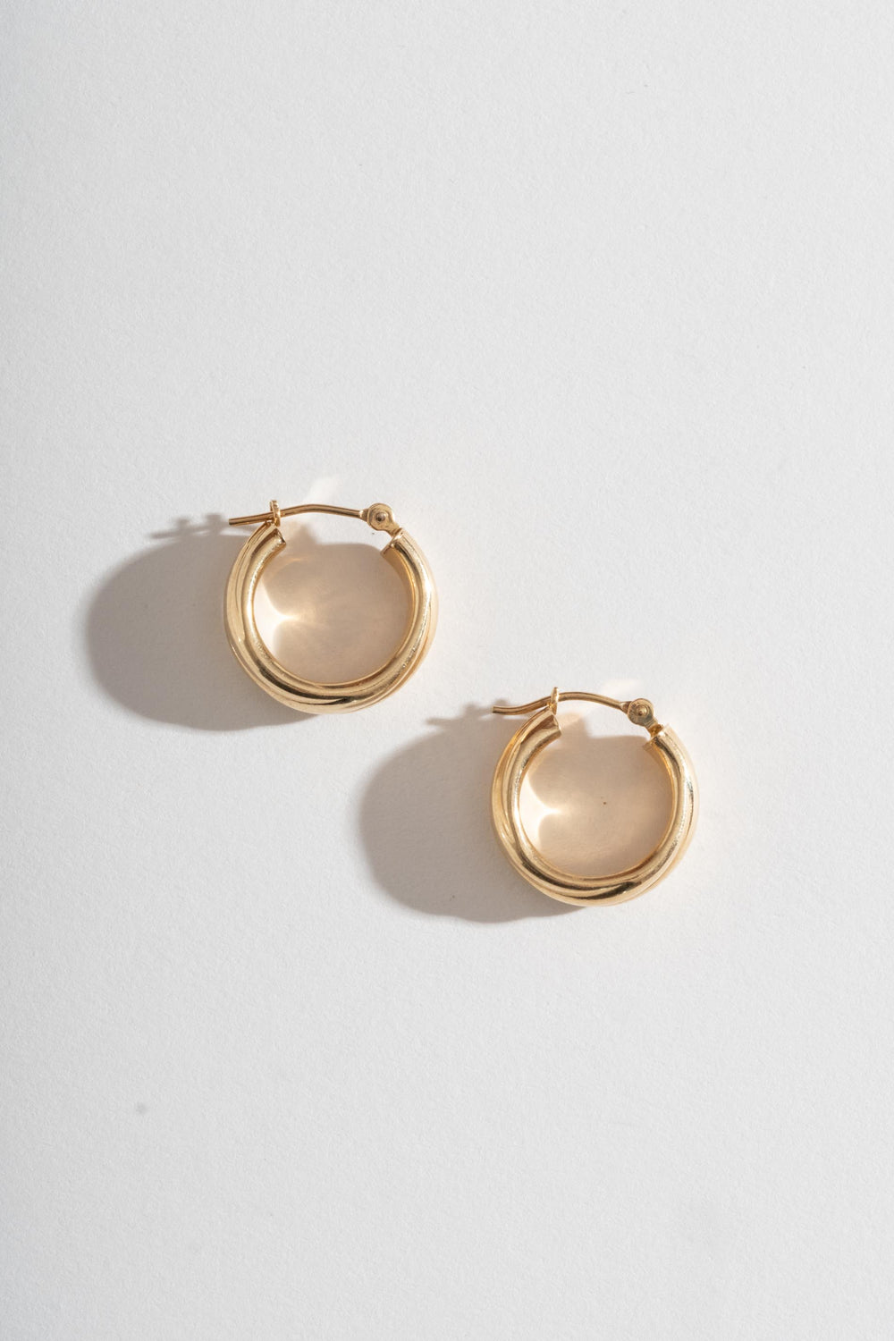 14K Ridged Hoops