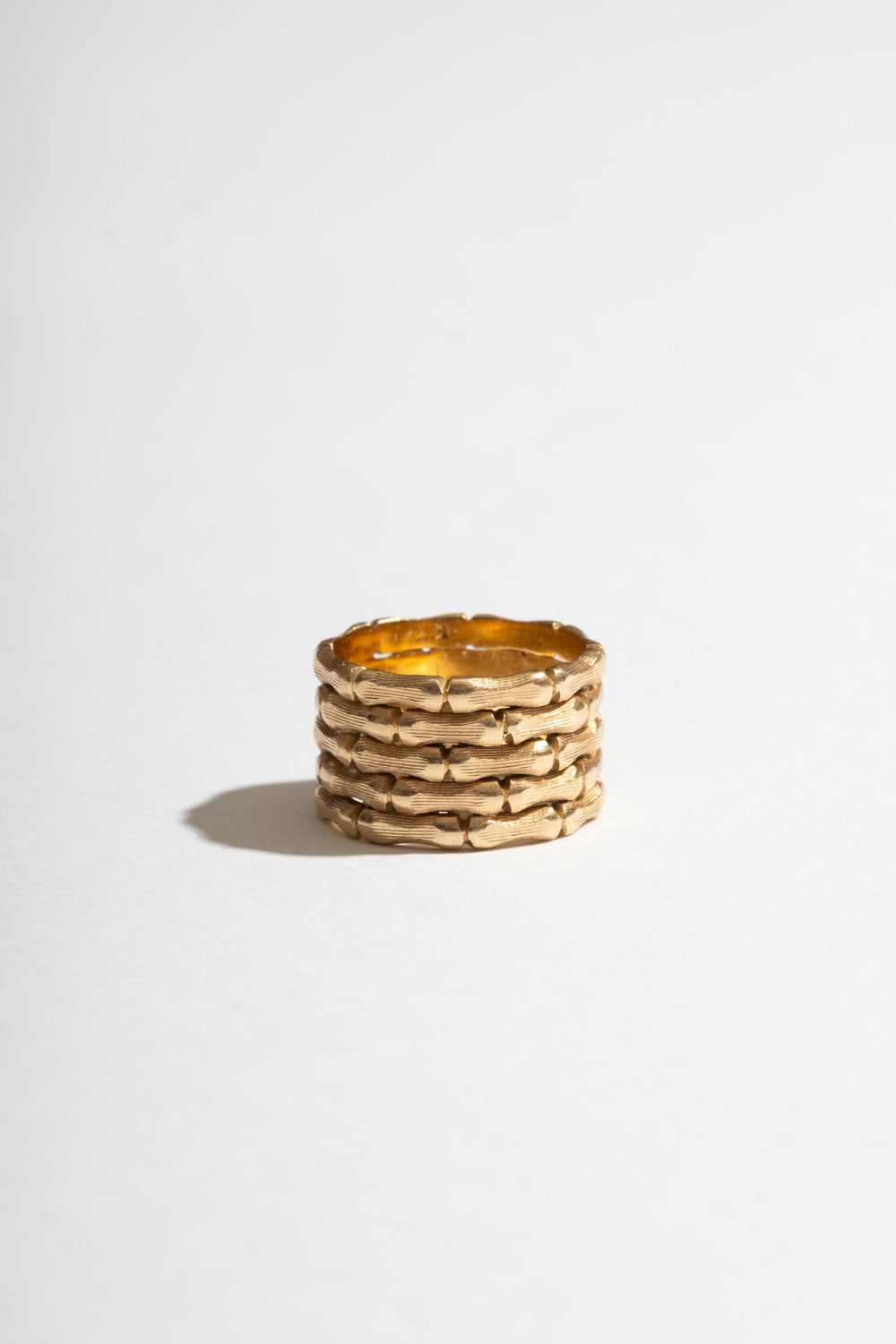 14K Stacked Bamboo Cigar Band