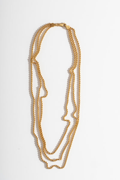 14K Triple Rope Chain Necklace