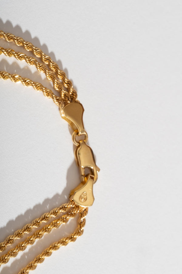 14K Triple Rope Chain Necklace