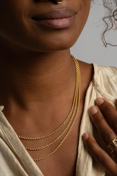 14K Triple Rope Chain Necklace