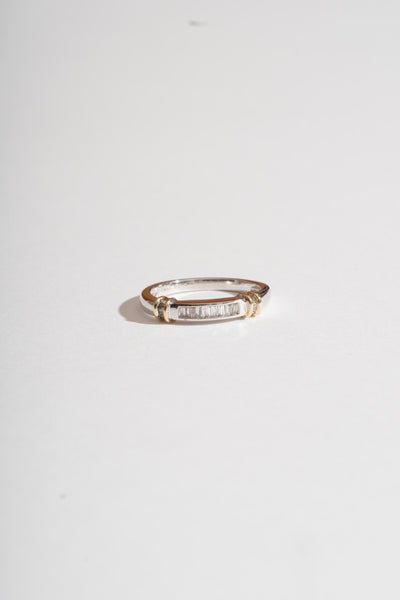 14K White and Yellow Gold Diamond Band