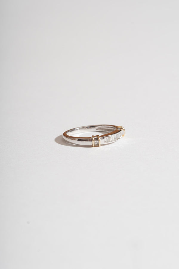 14K White and Yellow Gold Diamond Band