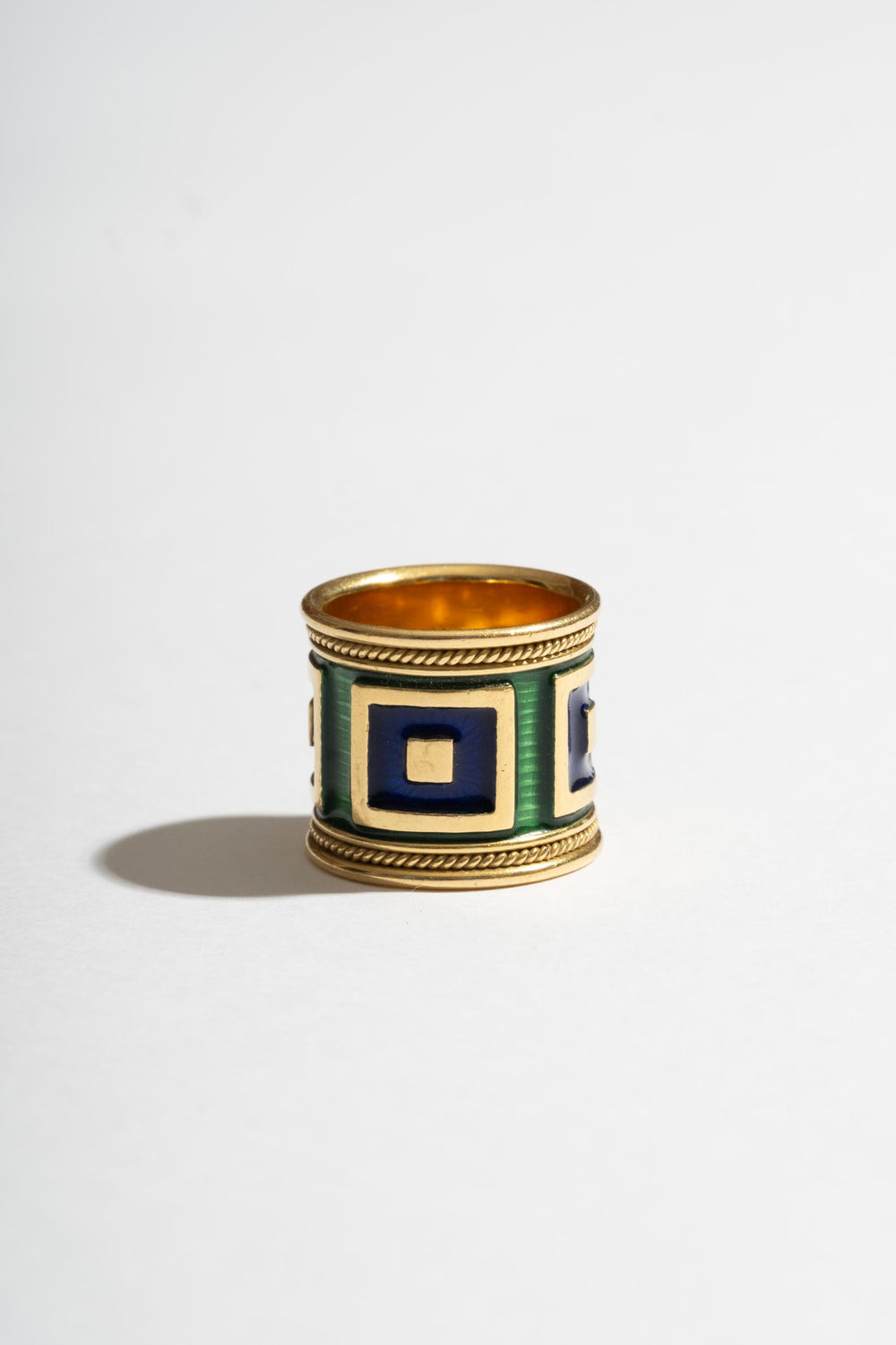 14K Wide Enamel Cigar Band