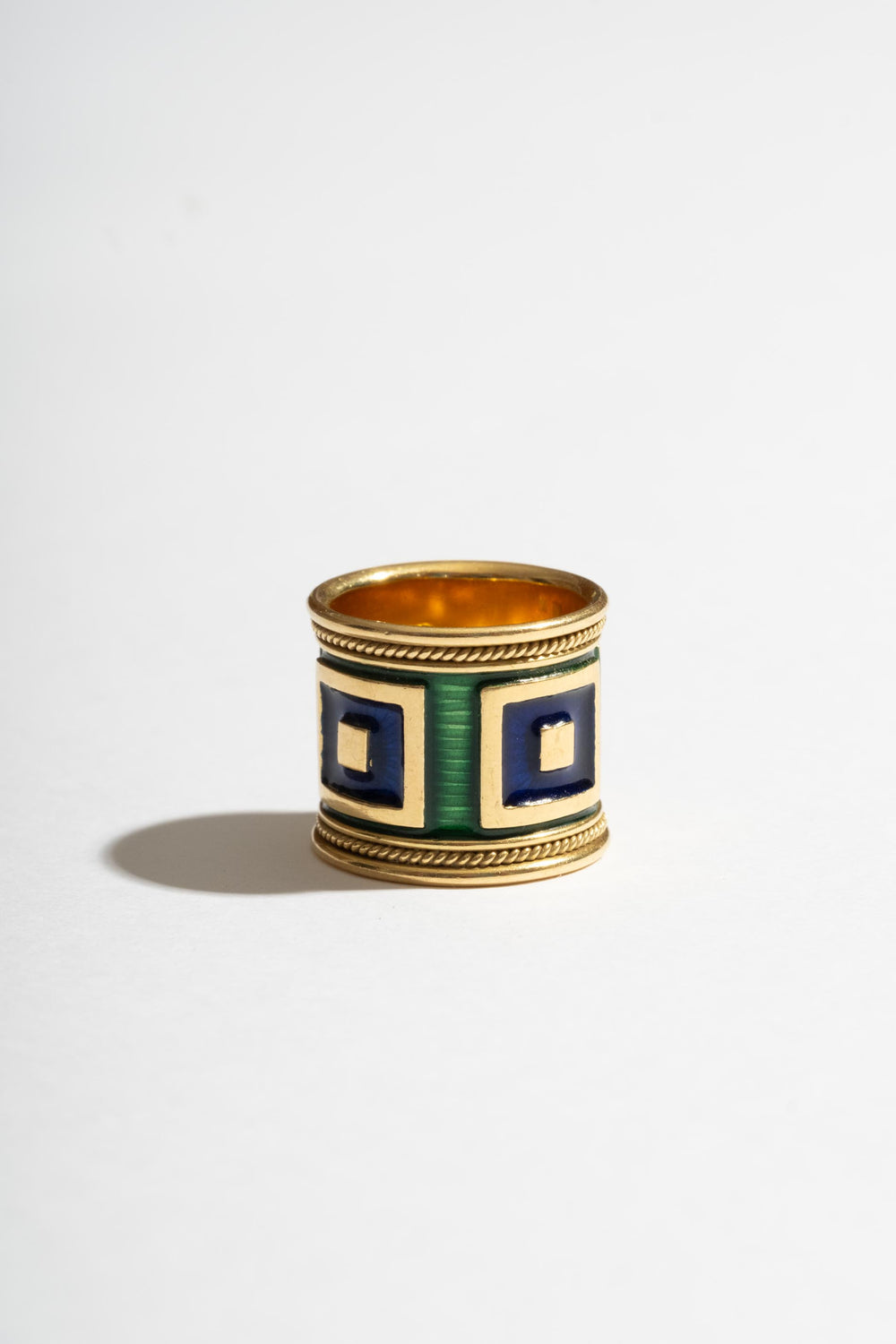 14K Wide Enamel Cigar Band
