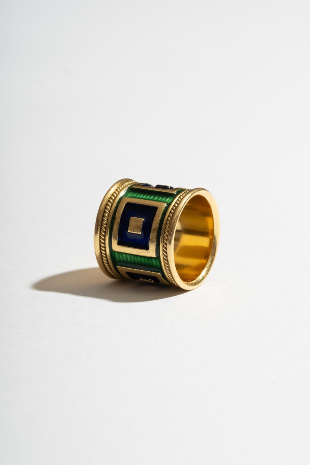 14K Wide Enamel Cigar Band