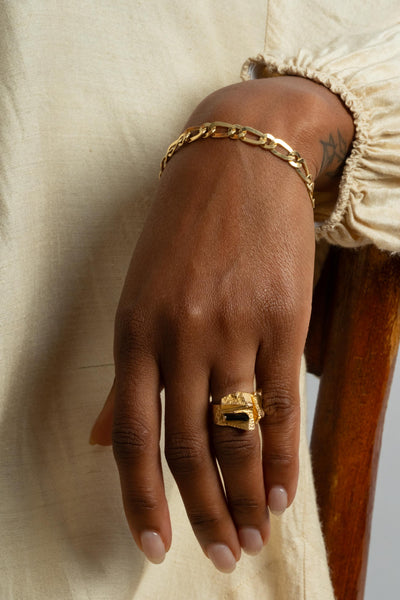 14K Rounded Figaro Chain Bracelet