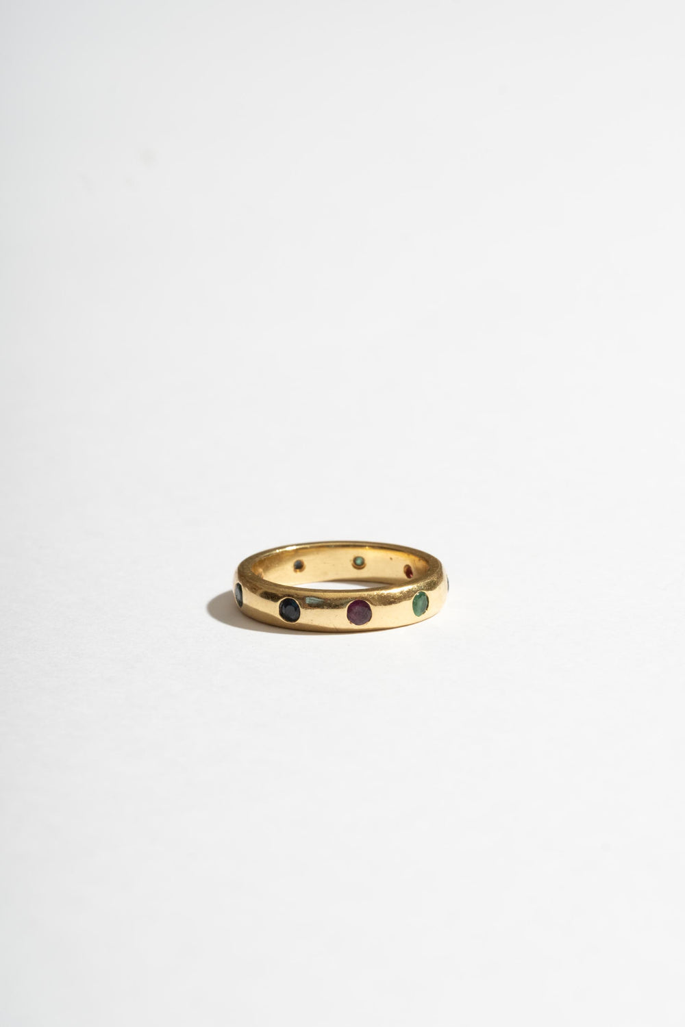 18K Sapphire, Ruby + Emerald Band