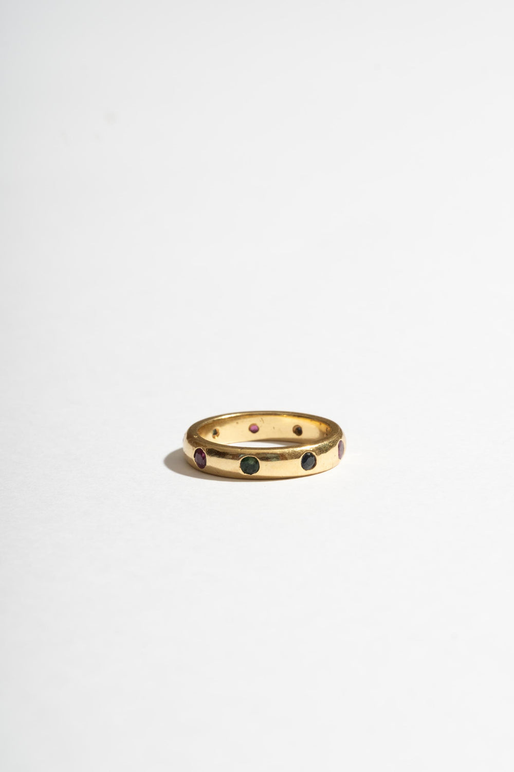 18K Sapphire, Ruby + Emerald Band