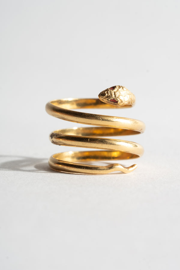 18K Victorian Snake Wrap Ring
